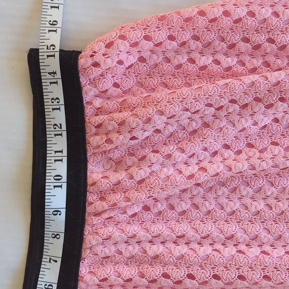 LuLaRoe Lucy Floral Lace Overlay Lined Maxi Skirt MEDIUM Pink Boho - Picture 12 of 14